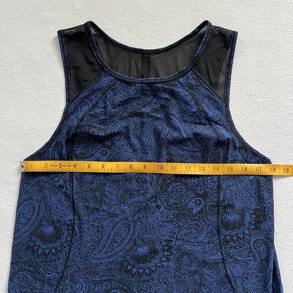 Lululemon Sculpt Tank Antique Paisley Sapphire Blue Black Print Sleeveless Top 8 - Picture 3 of 10